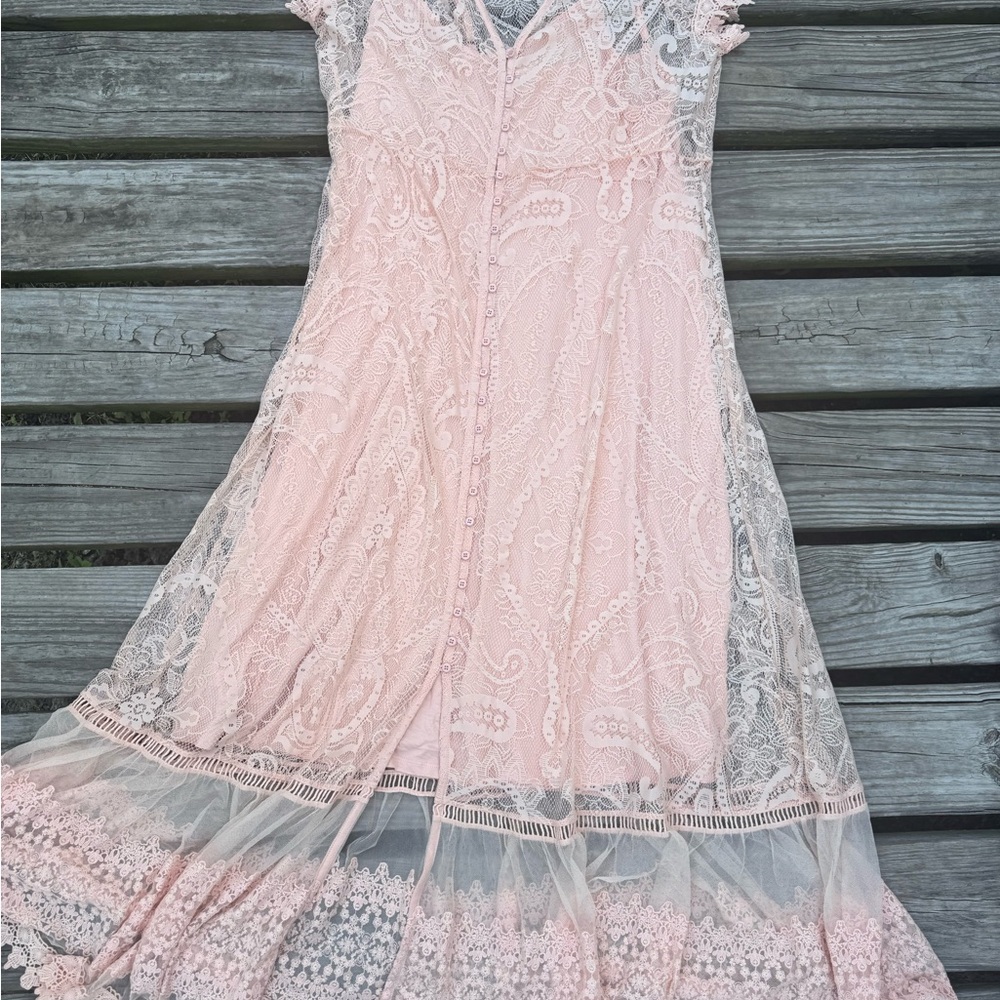 Torrid peach Lace slip Dress size 1